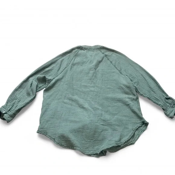 Aerie Olive Green Gauze Button Down Shirt – Size XS - Picture 4 of 7